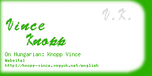 vince knopp business card